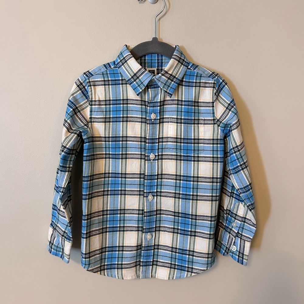 Janie and Jack Blue Plaid Kids Shirt